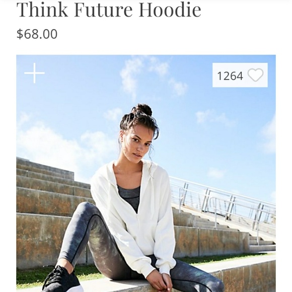 $70 Free People Think Future Hoodie White - Picture 2 of 5